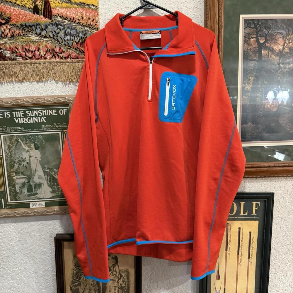 Ortovox Outerwear‎ Merino Wool Fleece Zip Hiking Designer Jacket Men`s Size 2XL